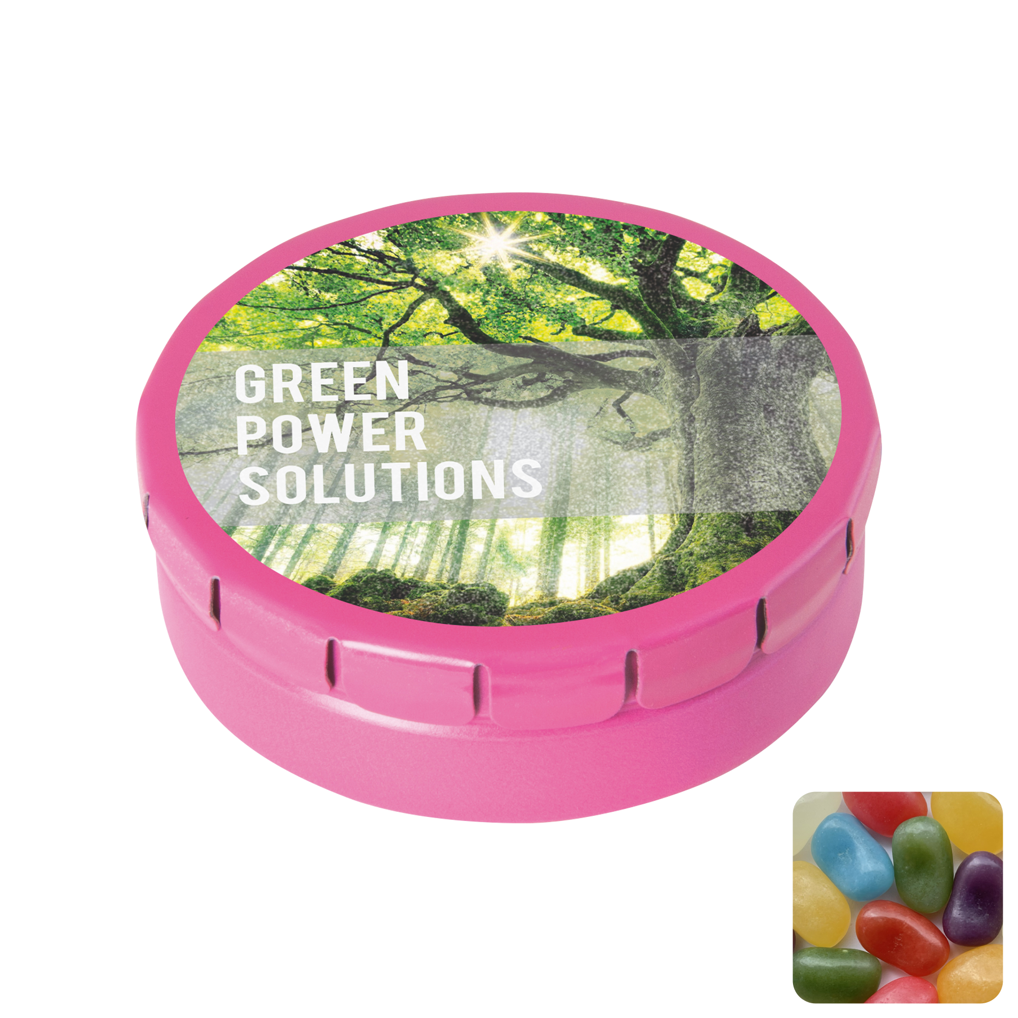 Picture of Round click tin with jelly beans