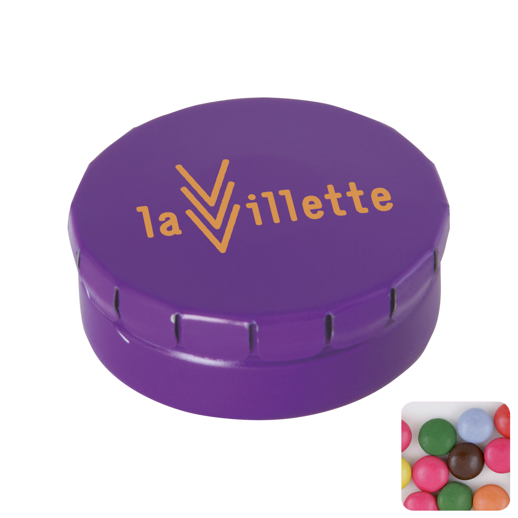 Picture of Round click tin with choco's