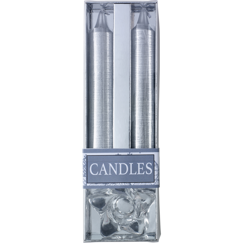 Glass candle holder 8217_032 (Silver)