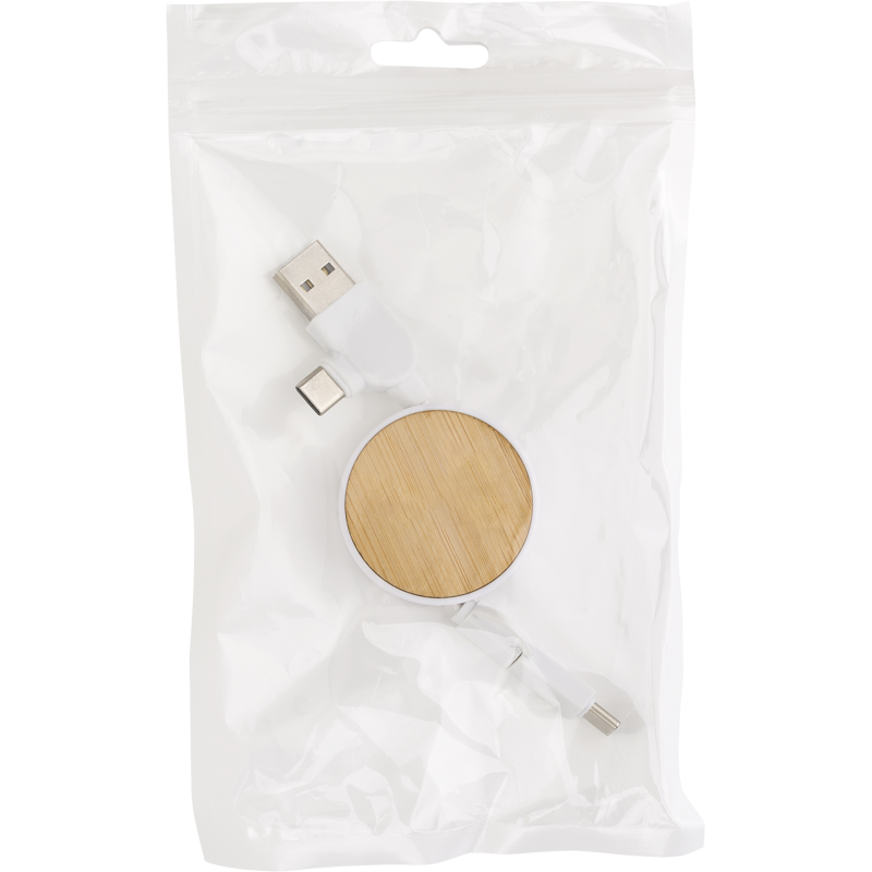 Bamboo extendable charging cable 976586_002 (White)