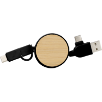 Bamboo extendable charging cable 976586_001 (Black)