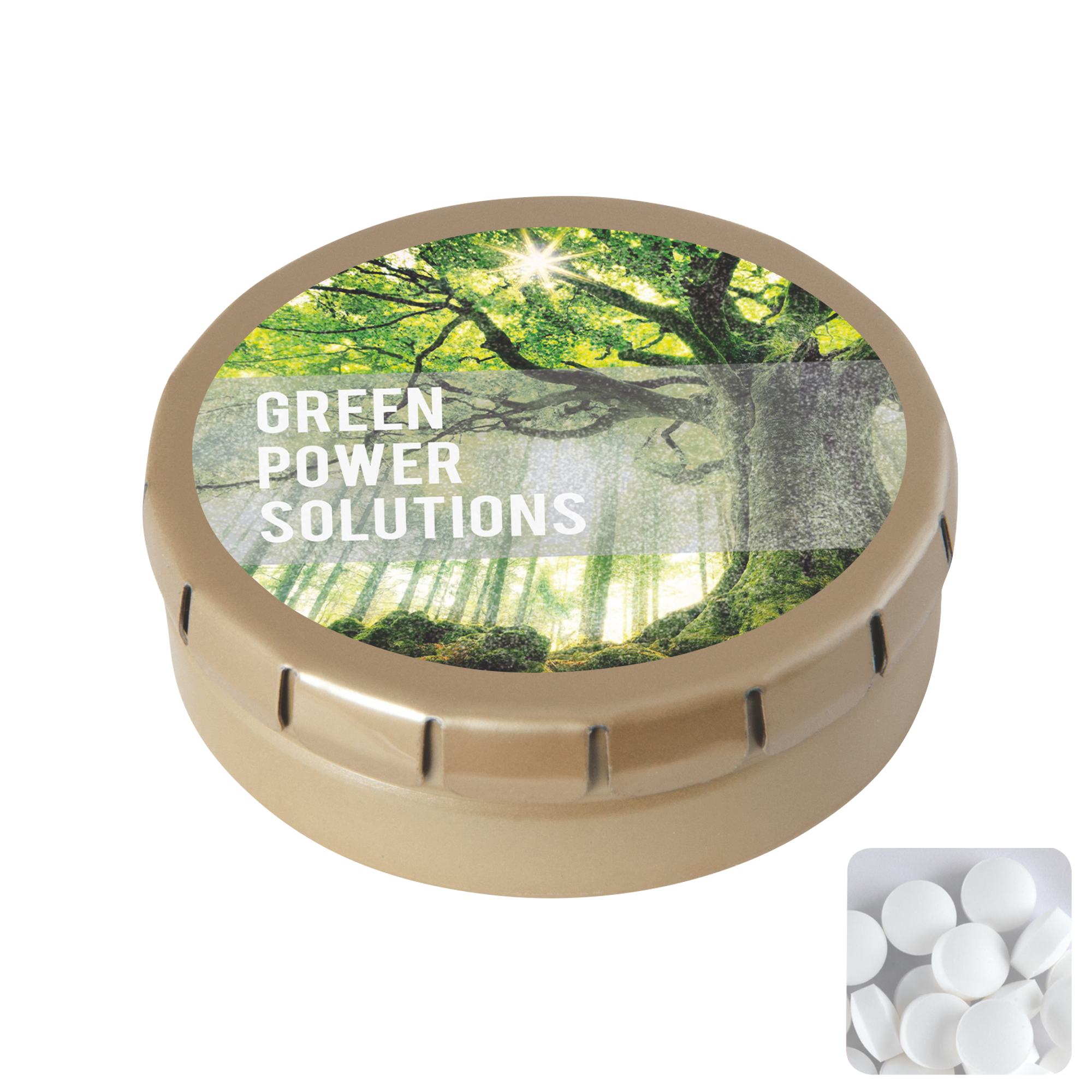 Picture of Round click tin with dextrose mints