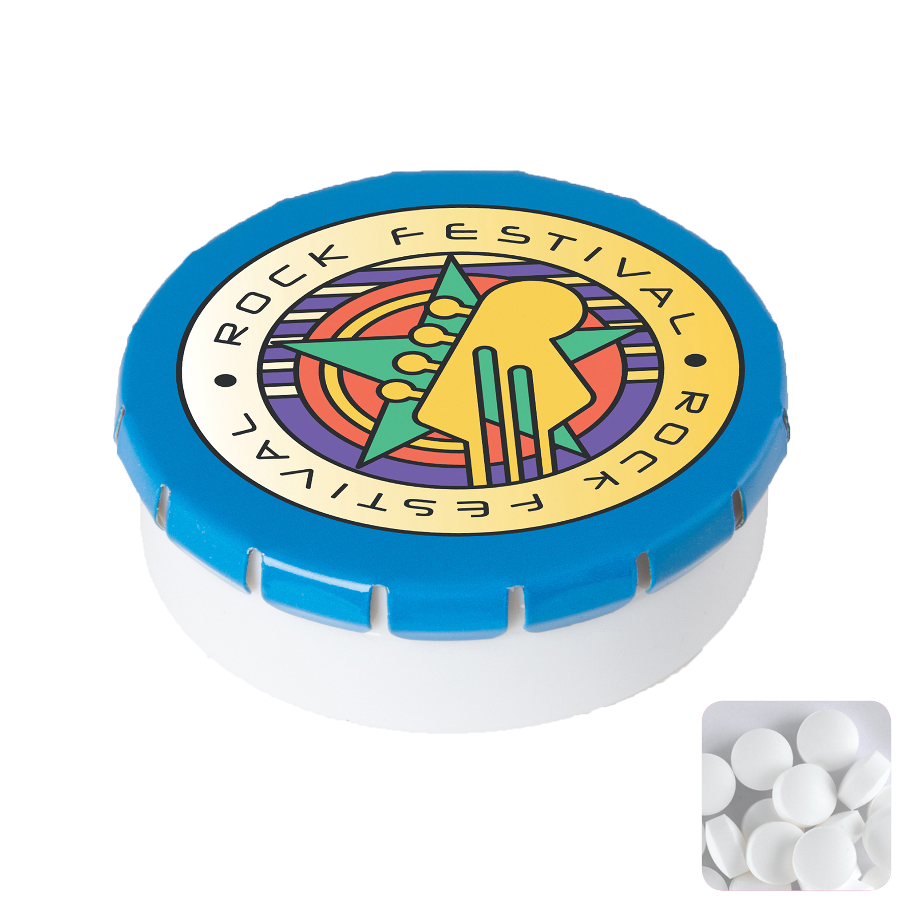 Picture of Round click plastic pot with sugar free mints