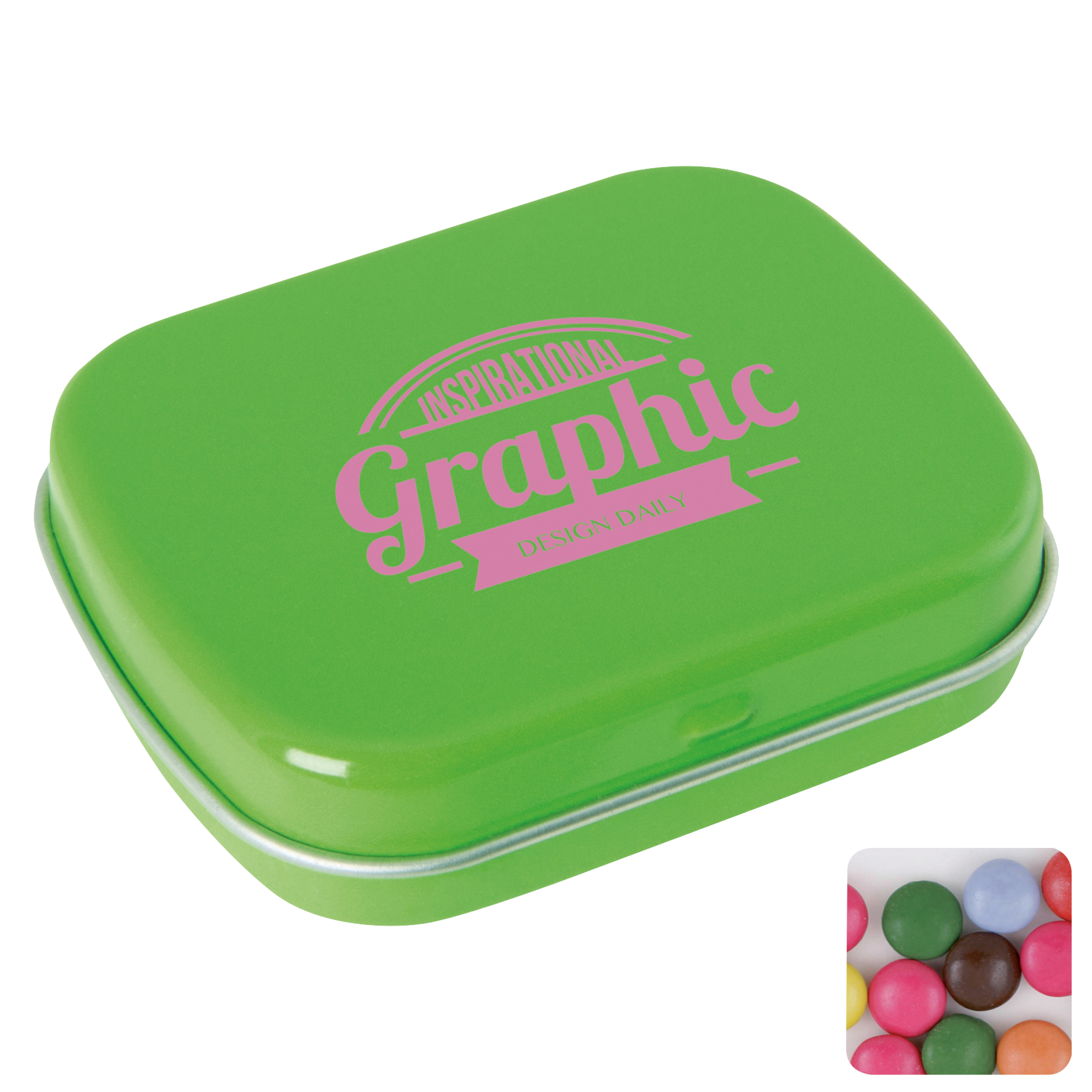 Picture of Flat hinged tin with choco's