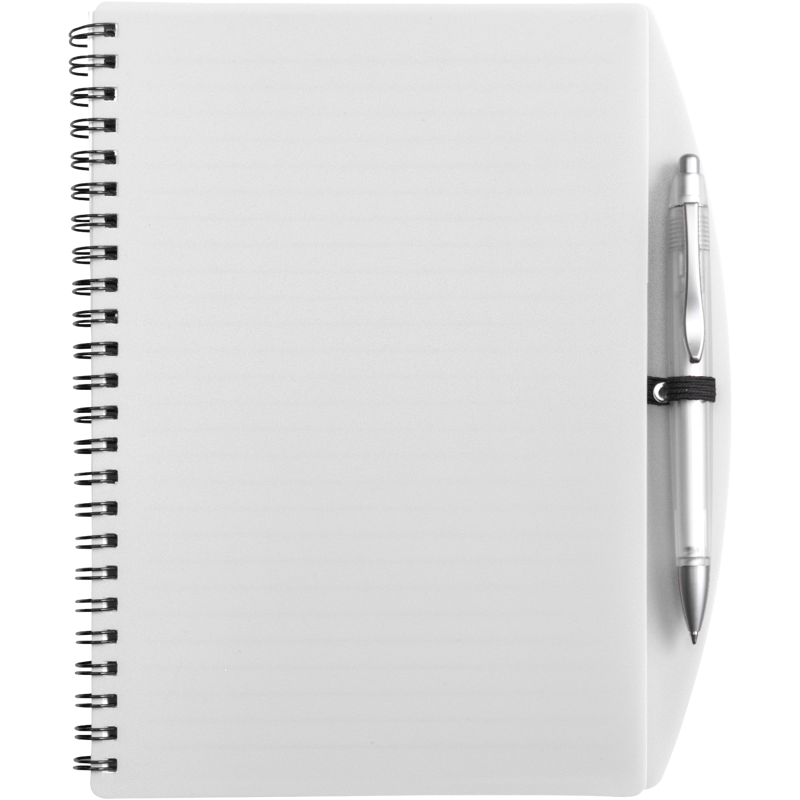 Notebook with ballpen (approx. A5) 5140_002 (White)