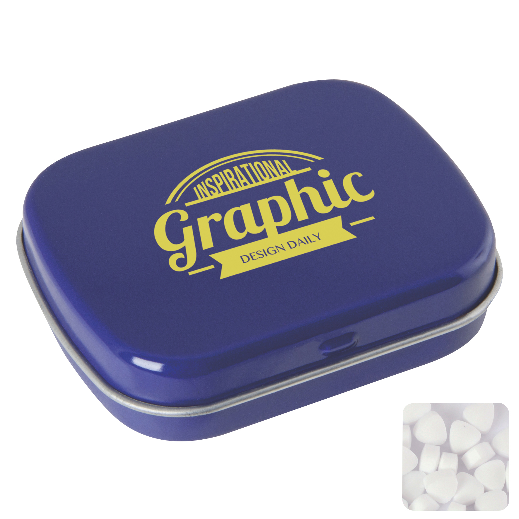 Picture of Flat hinged tin with sugar free mints