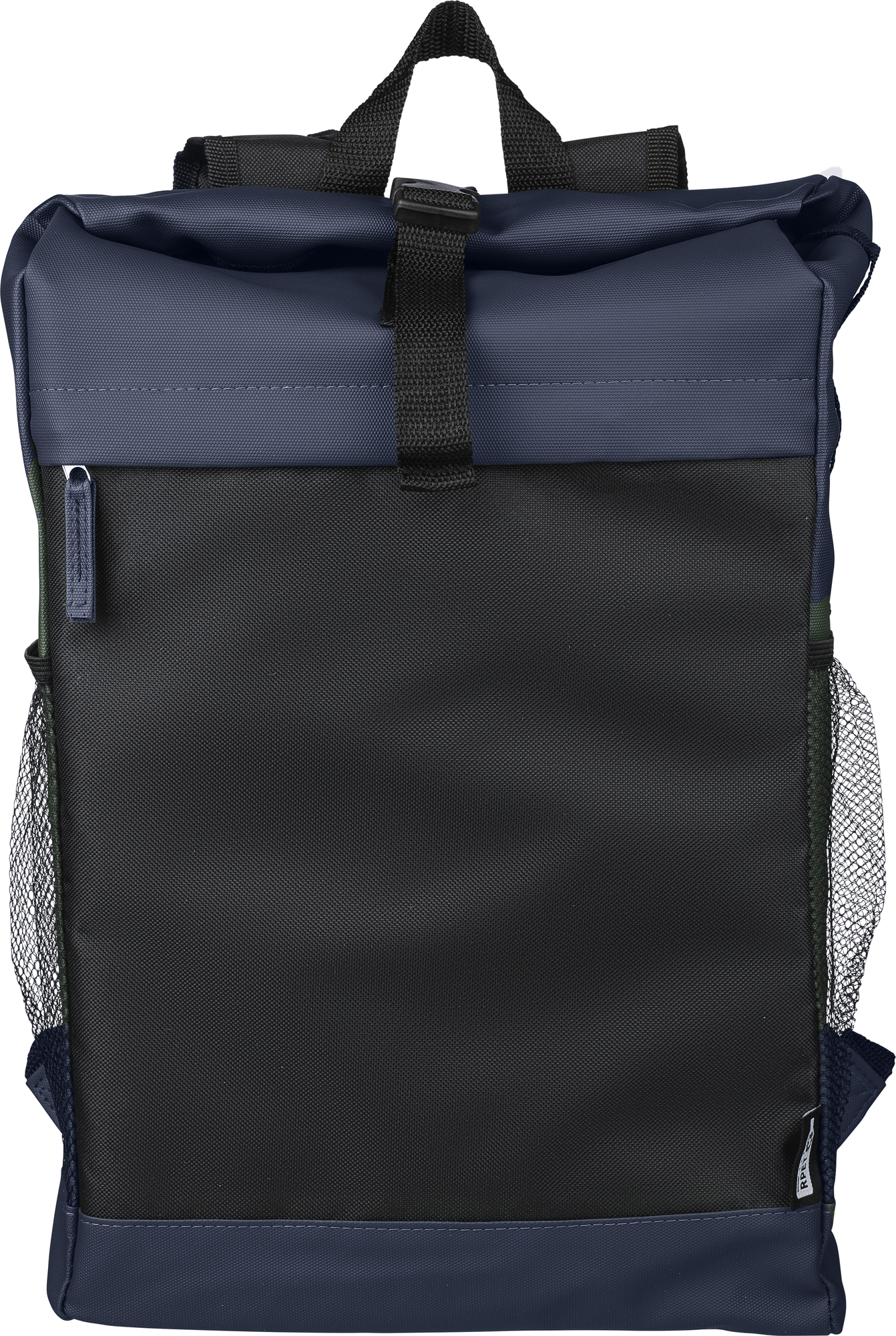 Picture of RPET polyester roll-top backpack.