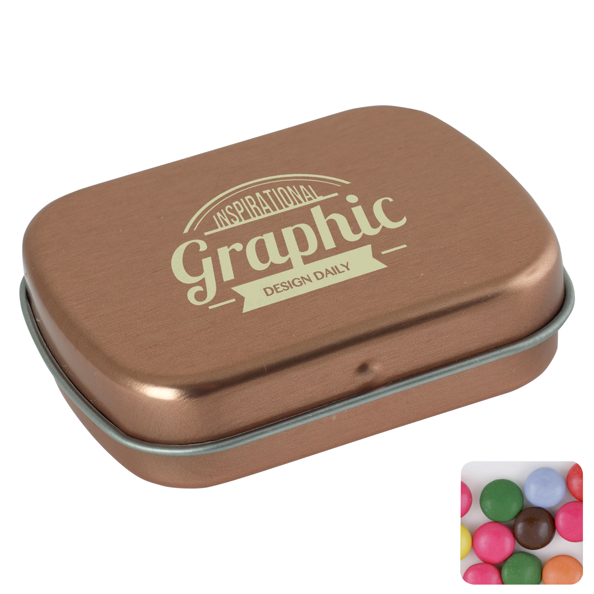 Picture of Flat hinged tin with choco's