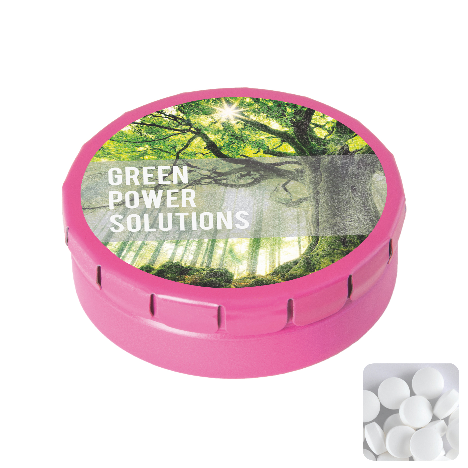 Picture of Round click tin with dextrose mints