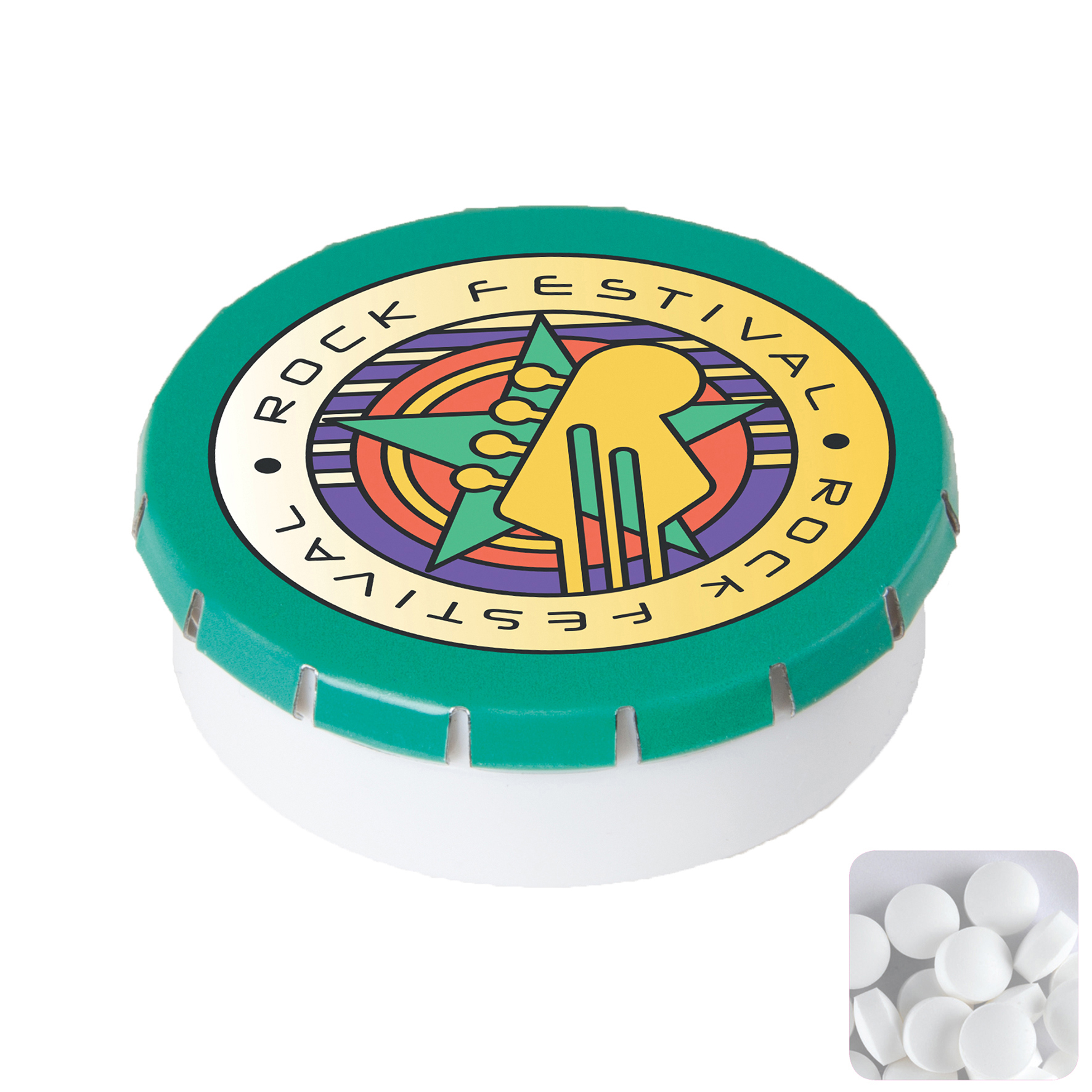 Picture of Round click plastic pot with sugar free mints