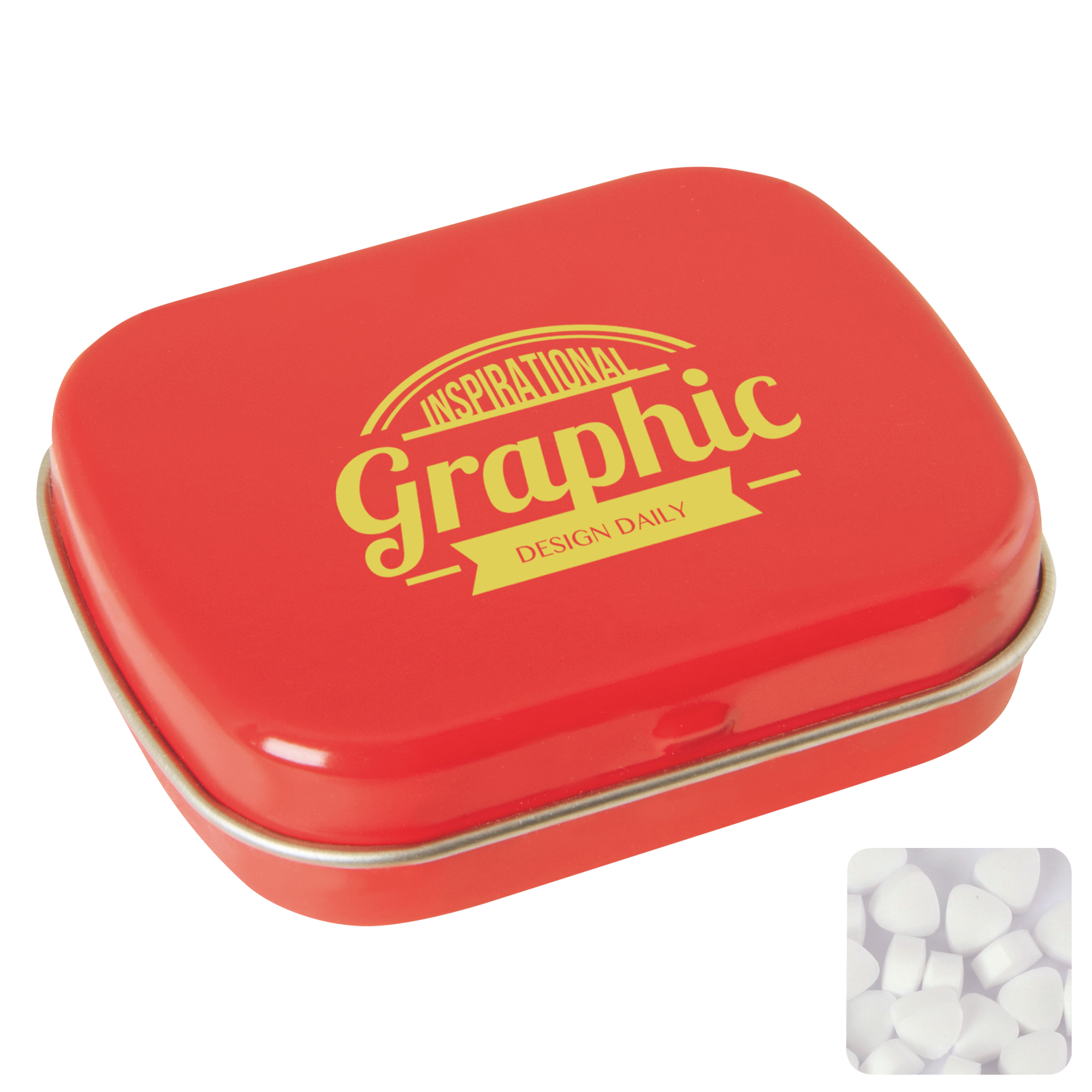 Picture of Flat hinged tin with sugar free mints