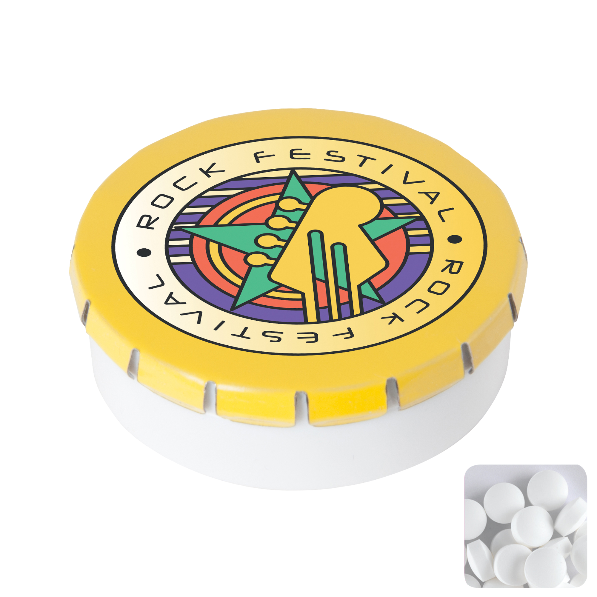 Picture of Round click plastic pot with sugar free mints