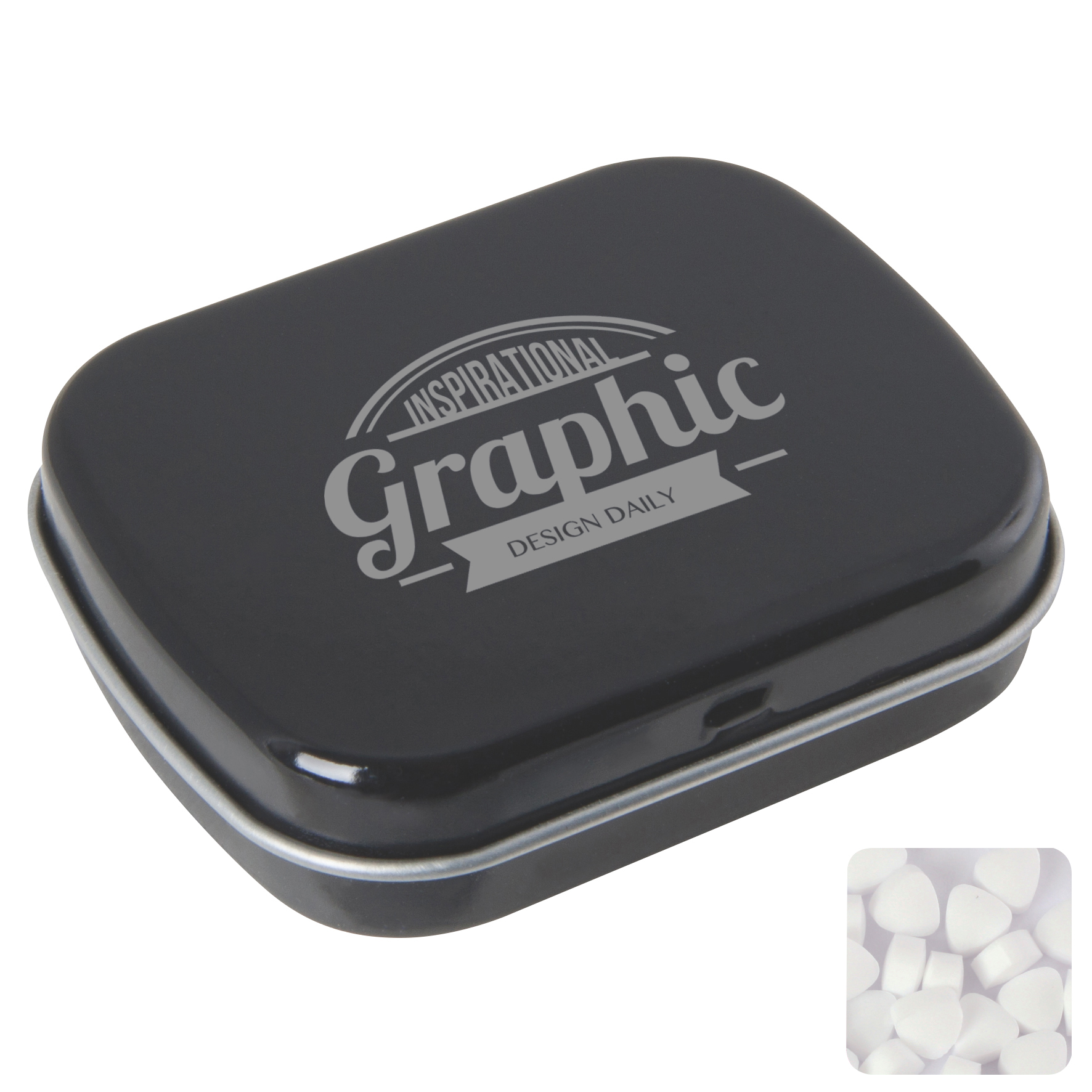 Picture of Flat hinged tin with sugar free mints