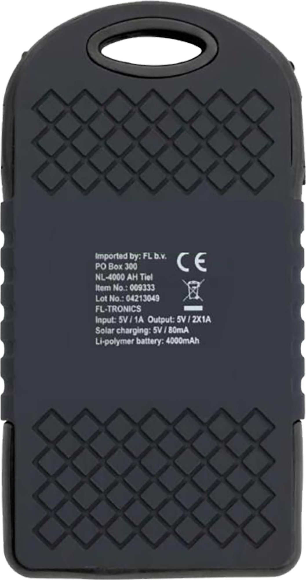 Picture of Rubberized solar power bank (4000 mAh)