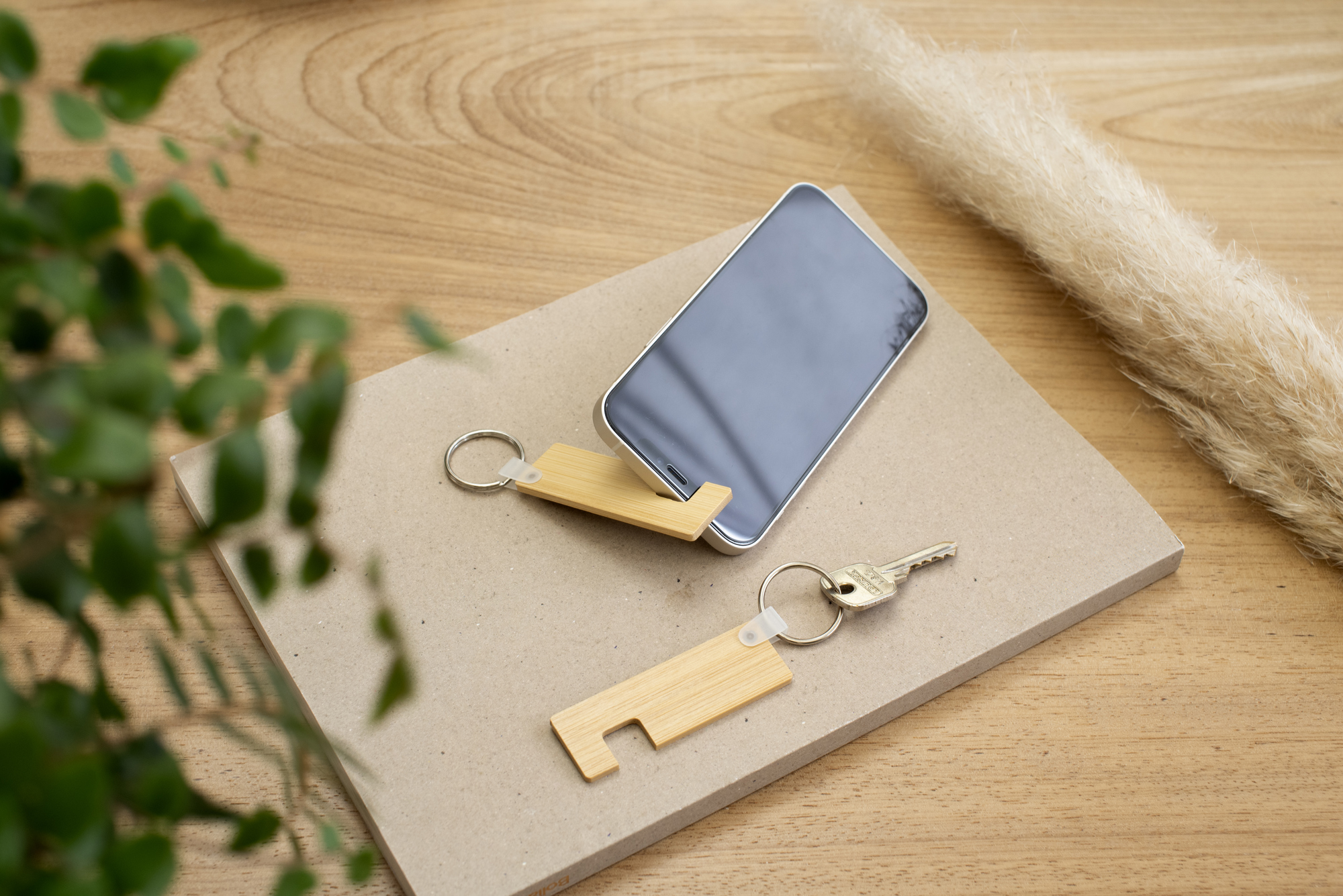 Picture of Bamboo phone holder keyring