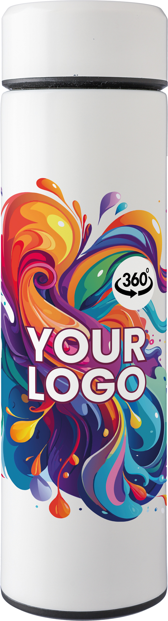 Picture of Stainless steel double walled flask with tea strainer (425ml)