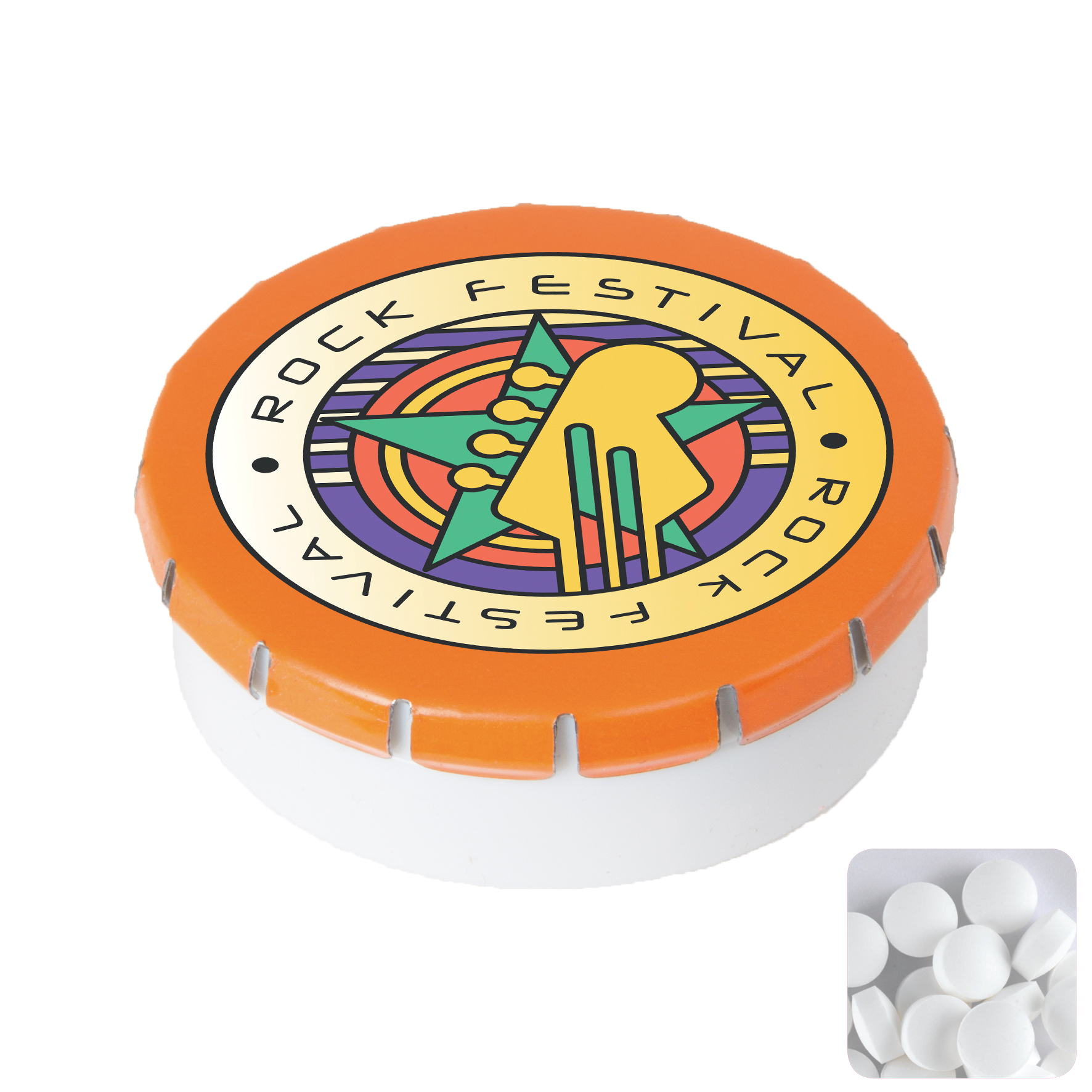 Picture of Round click plastic pot with sugar free mints