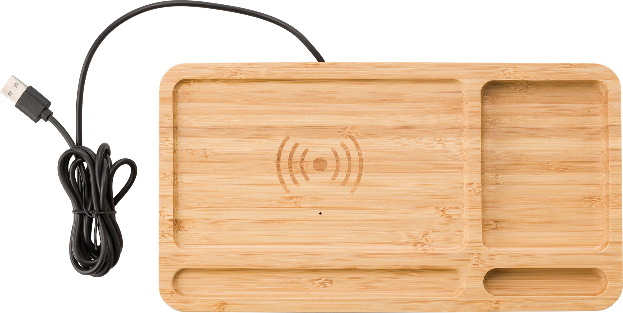 Picture of Bamboo desk organiser and charger