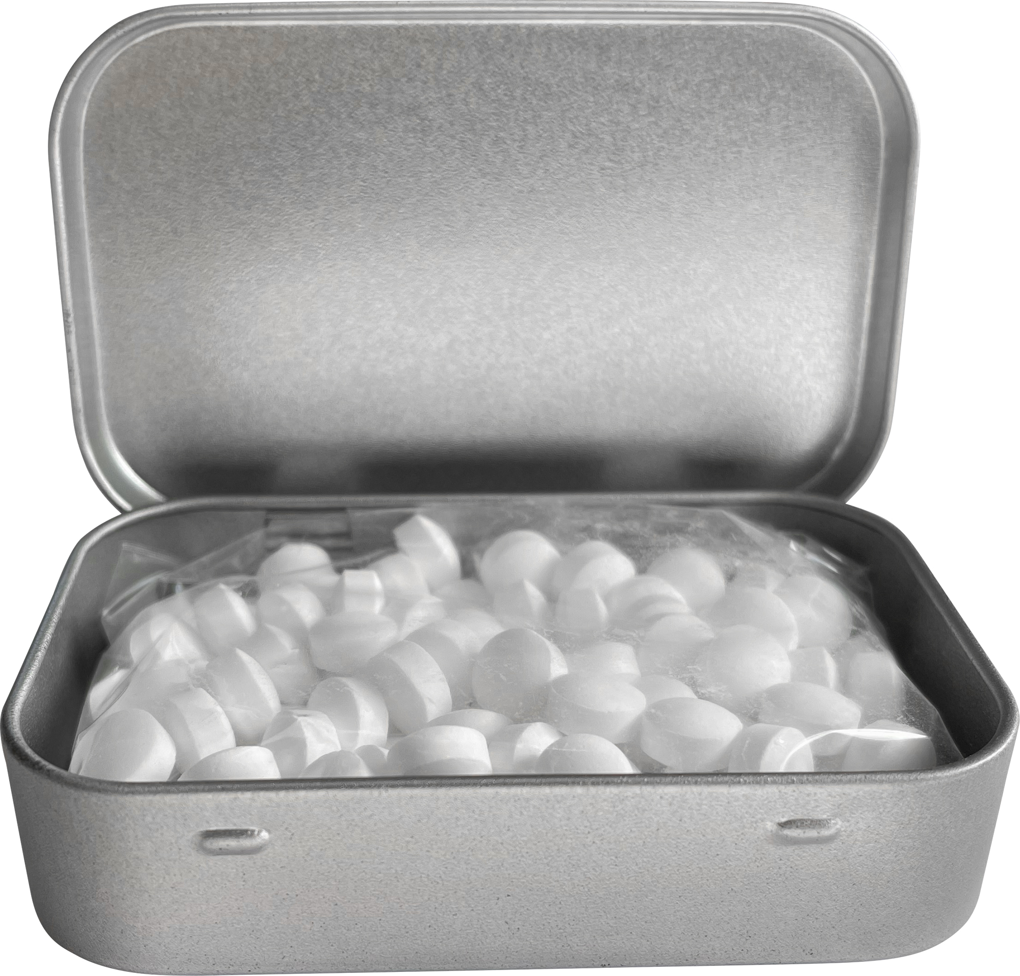 Picture of Large flat hinged tin with dextrose mints