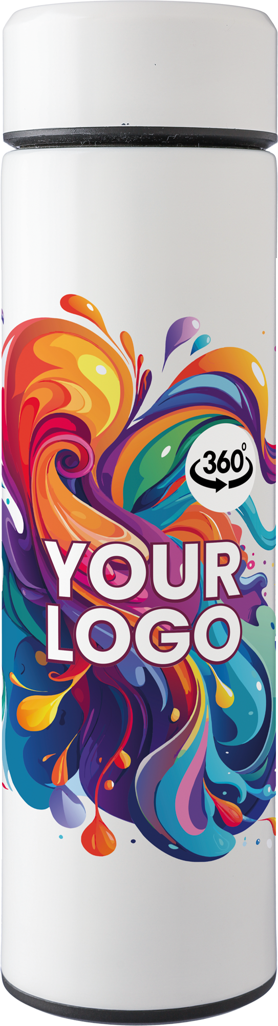 Picture of Stainless steel double walled flask with tea strainer (425ml)