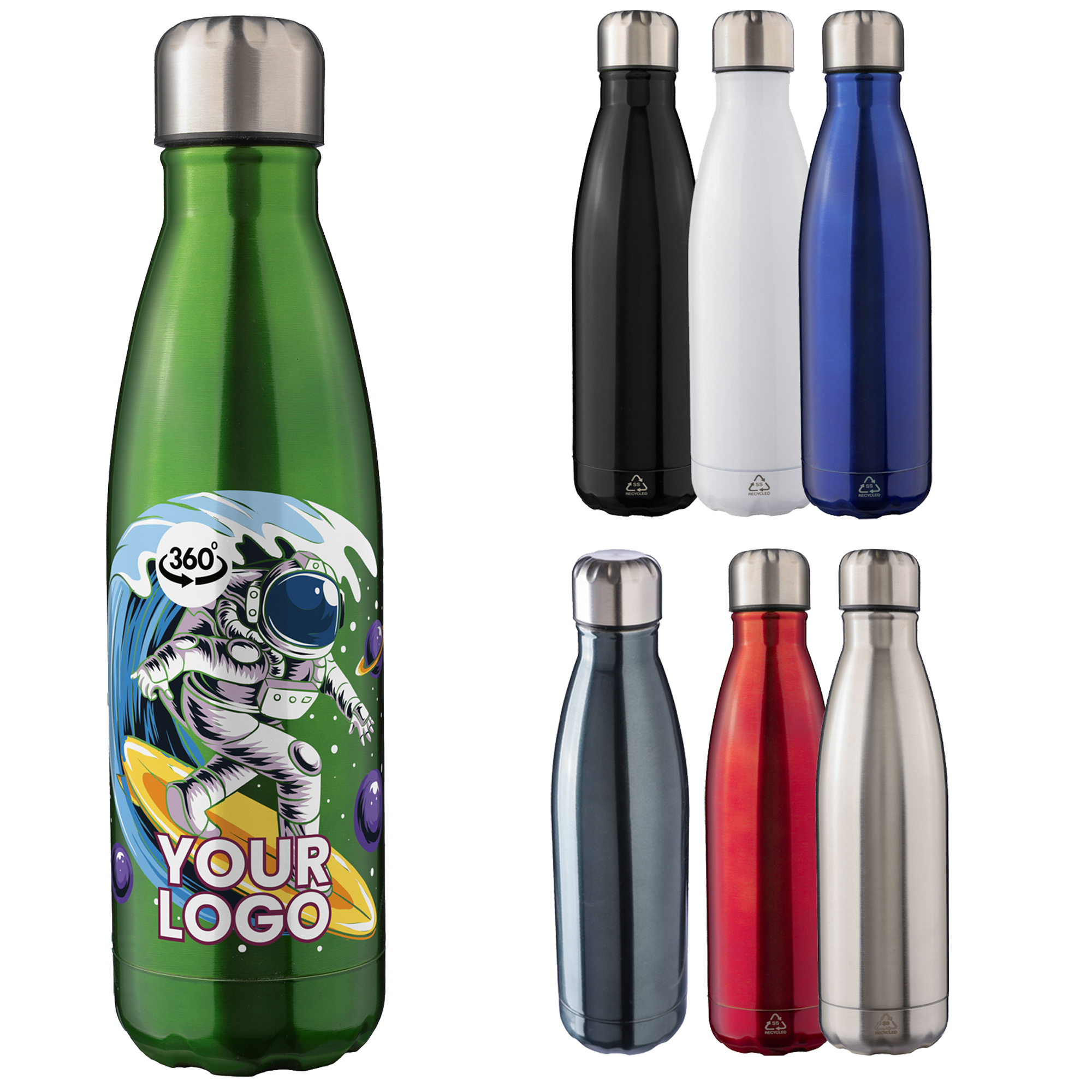 Picture of Recycled stainless steel double walled bottle (500ml)