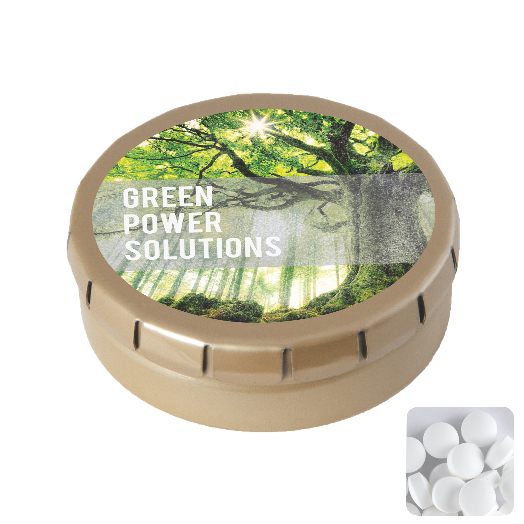 Picture of Round click tin with dextrose mints