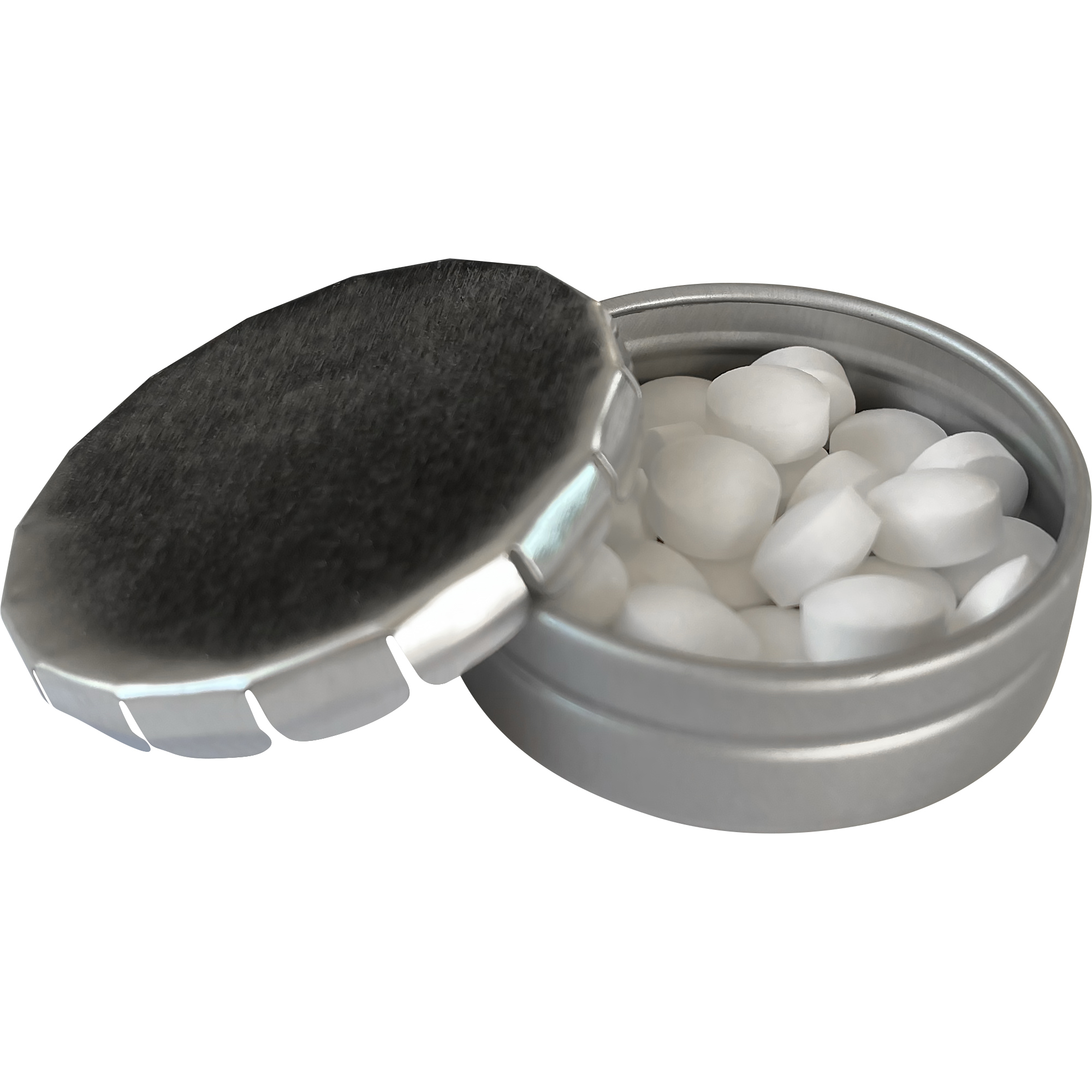 Round click tin with dextrose mints