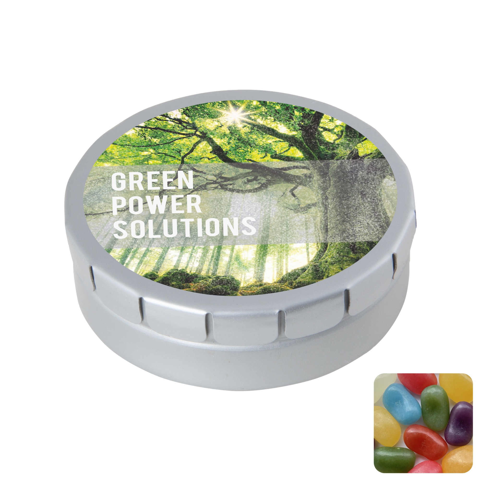 Picture of Round click tin with jelly beans