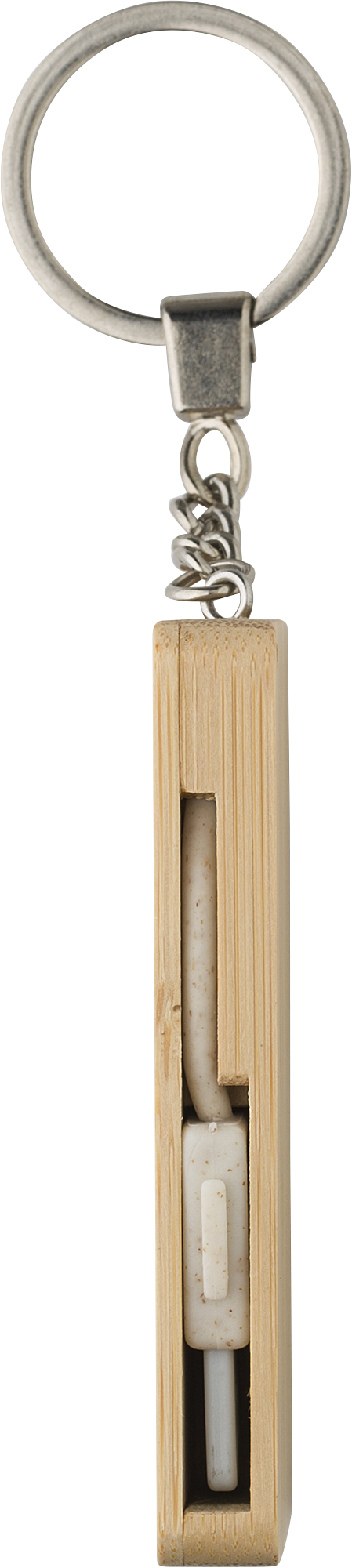 Picture of Bamboo keyring with charging cables