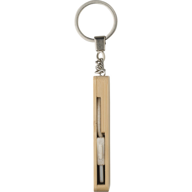 Bamboo keychain with charging cables 1015142_011 (Brown)