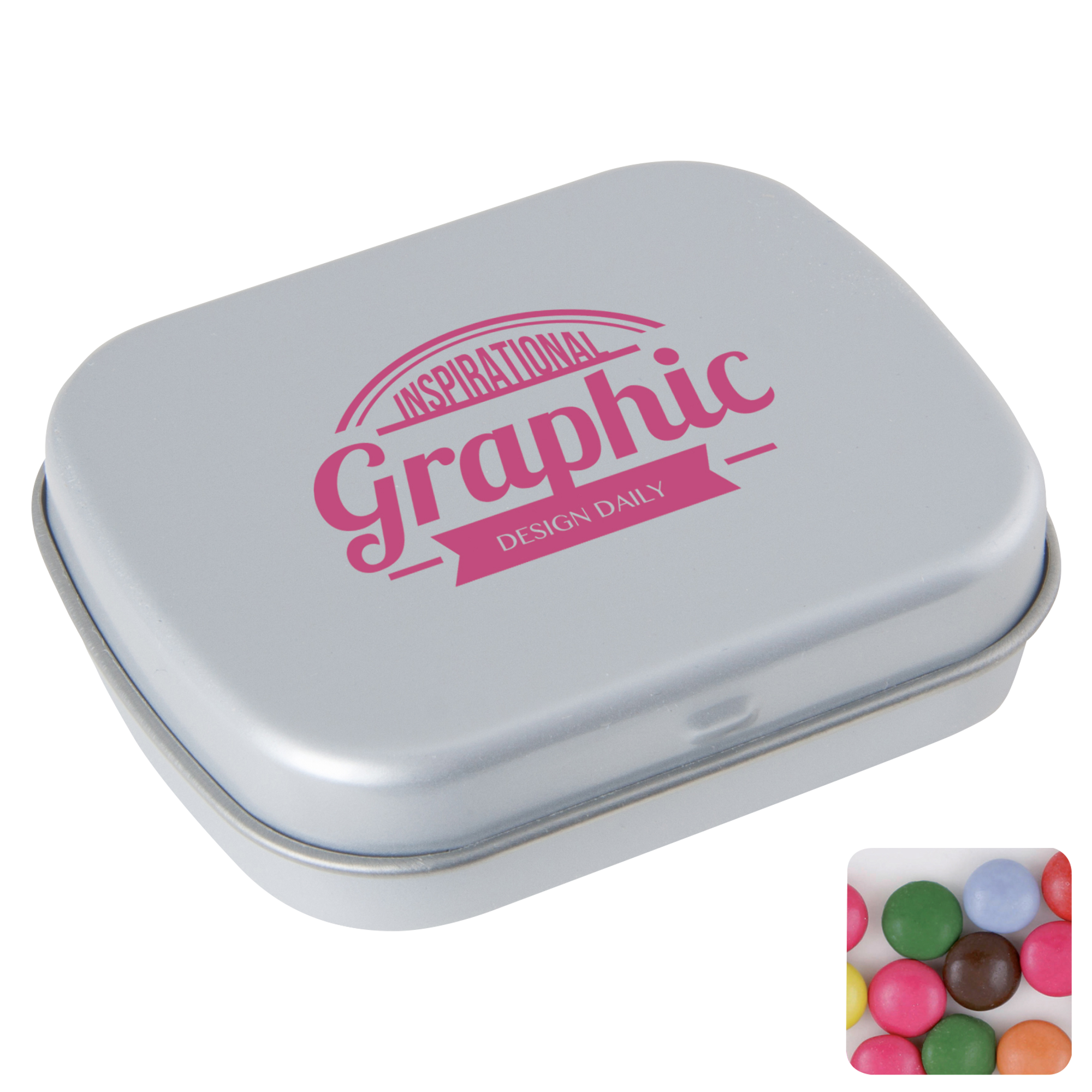 Picture of Flat hinged tin with choco's