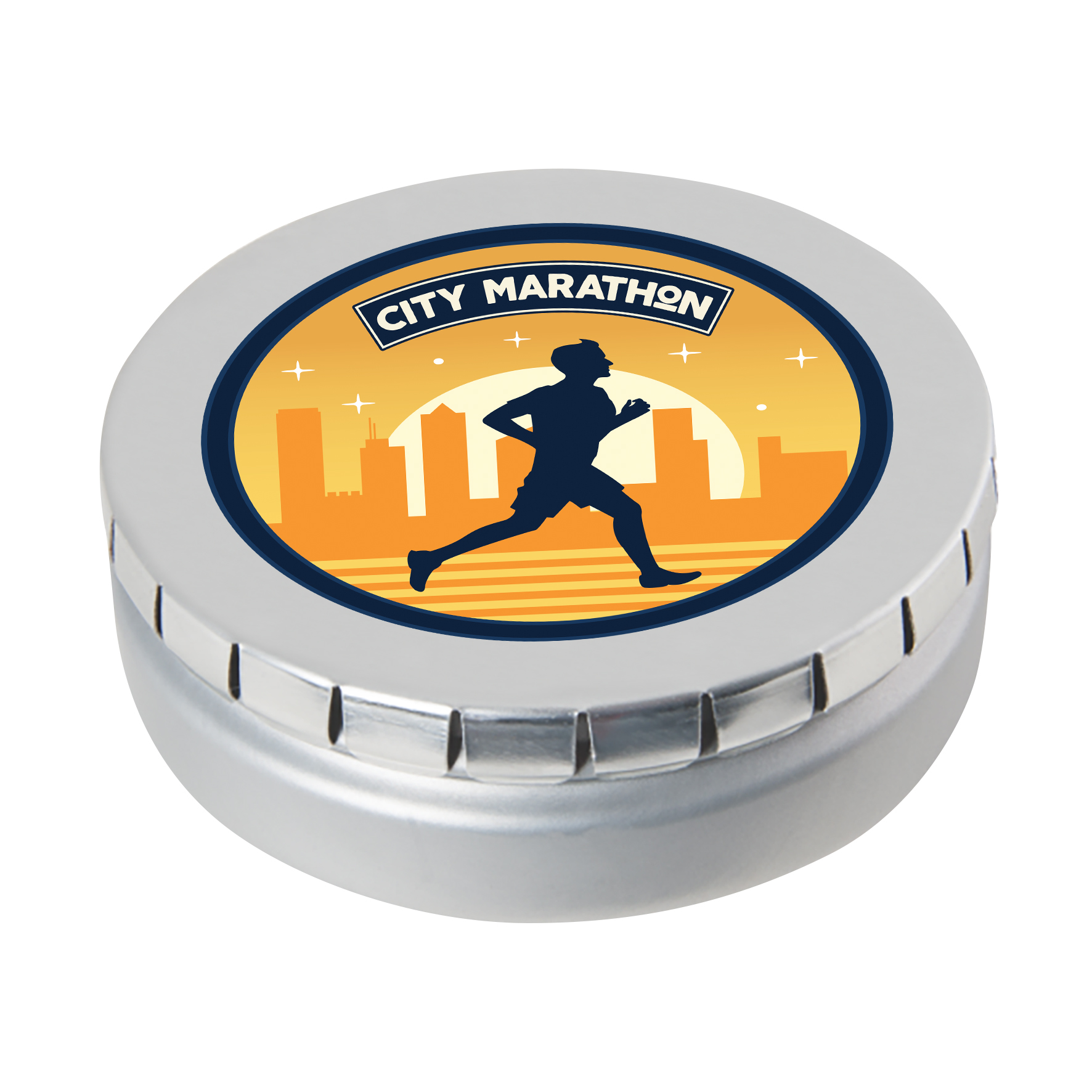 Picture of Large round click tin with dextrose mints