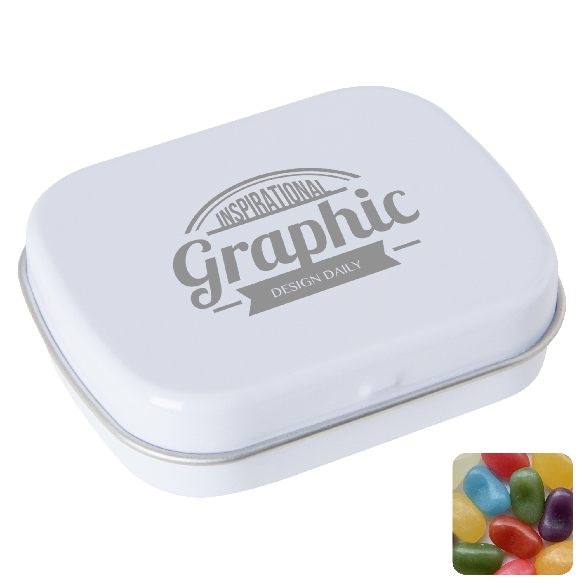 Picture of Flat hinged tin with jelly beans