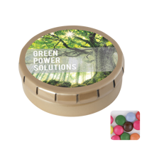 Round click tin with choco's CX0133_031 (Gold)