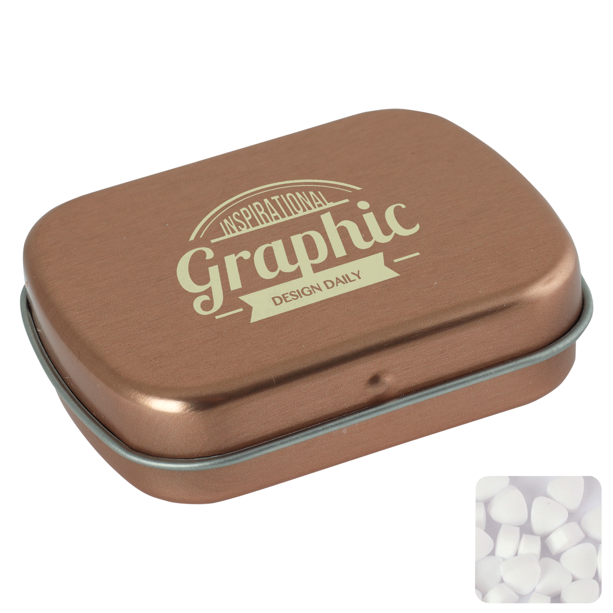 Picture of Flat hinged tin with sugar free mints