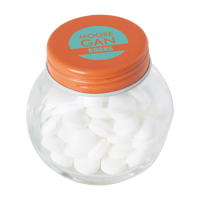 Small glass jar with mints with dextrose mints CX0300_007 (Orange)
