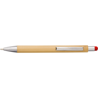 Bamboo and plastic ballpen 548774_008 (Red)