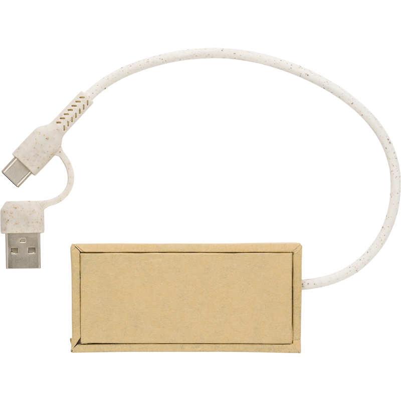 Aluminium and recycled paper USB hub 976588_011 (Brown)
