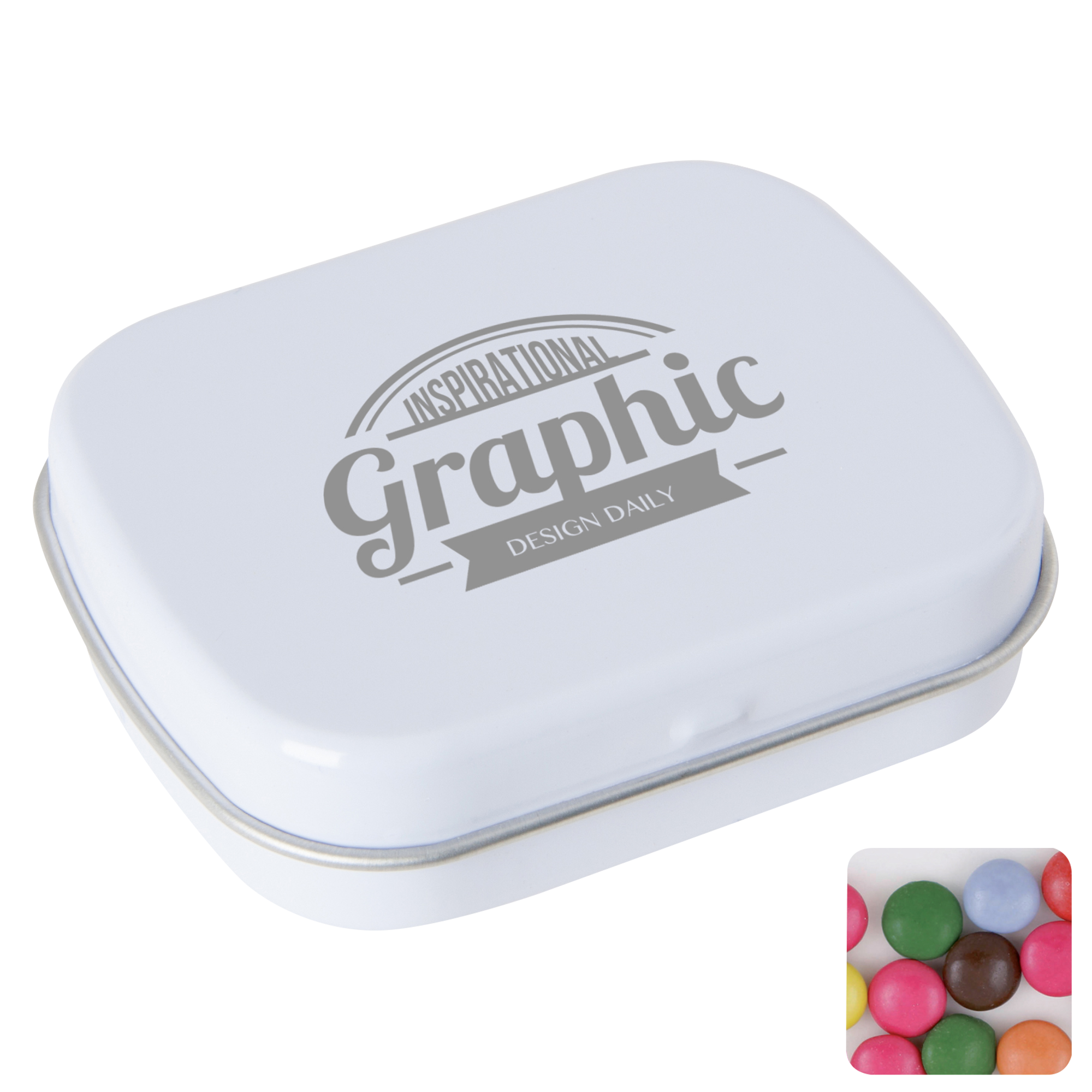 Picture of Flat hinged tin with choco's