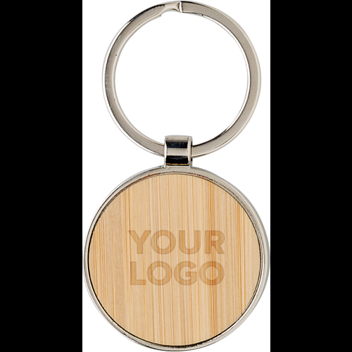 Bamboo and metal key chain