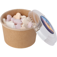 Kraft cardboard tub with fruit heart sweets (90ml) CX0422_011 (Brown)