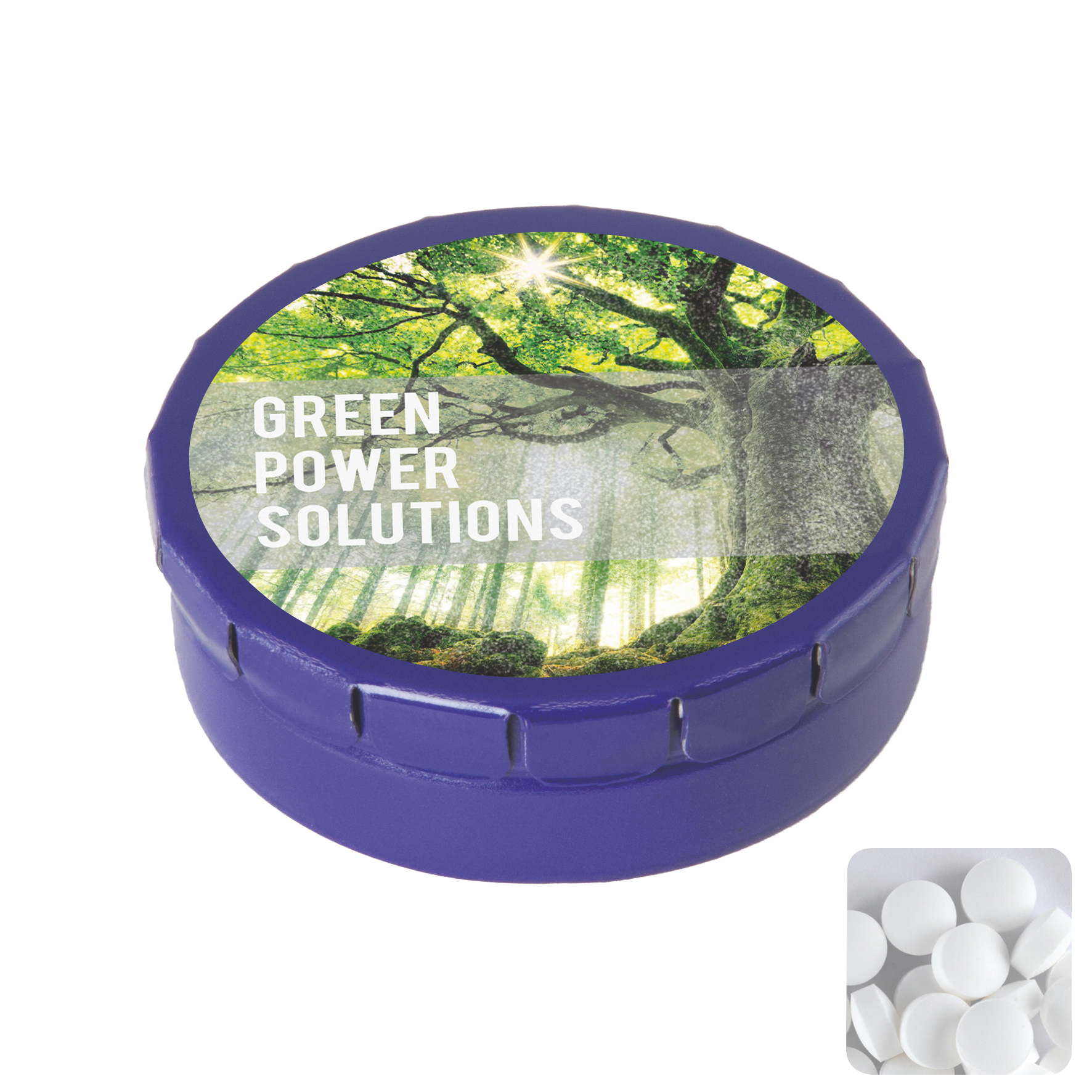 Picture of Round click tin with dextrose mints