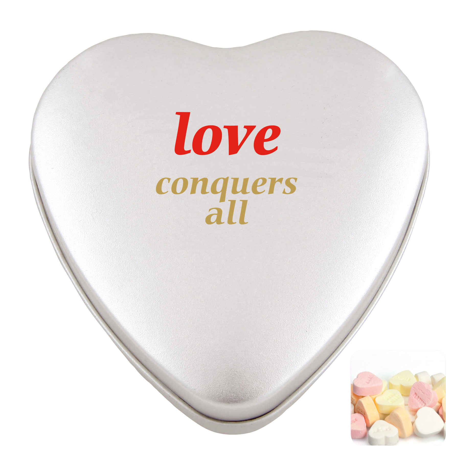 Picture of Large heart tin with fruit heart sweets