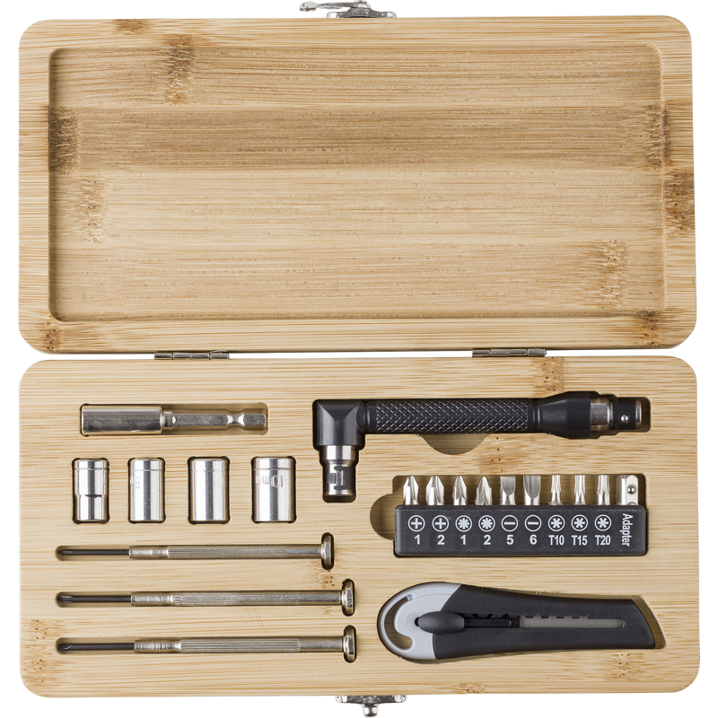 Bamboo tool set (27pc) 866620_011 (Brown)