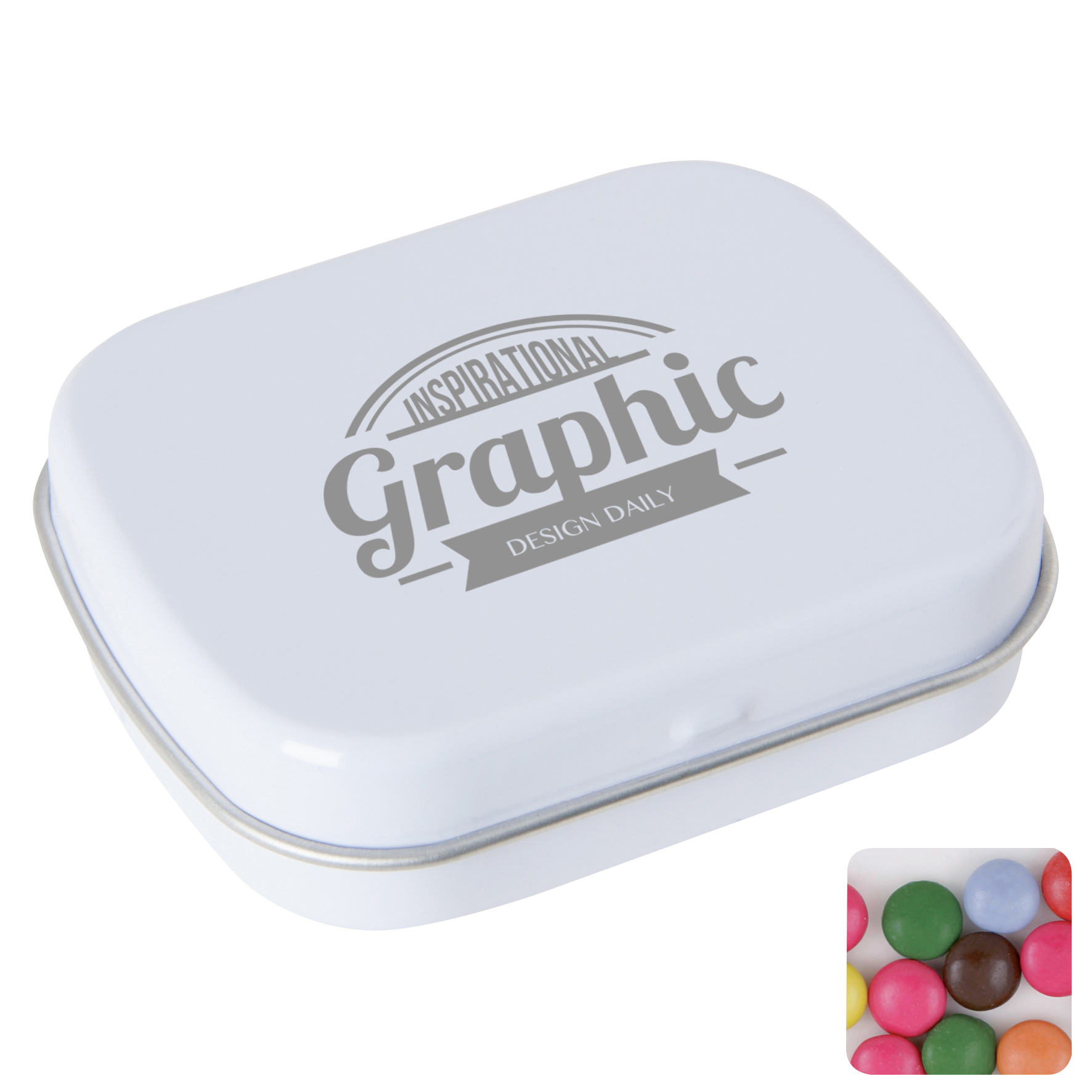 Picture of Flat hinged tin with choco's