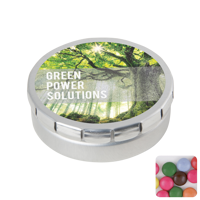 Round click tin with choco's CX0133_032 (Silver)