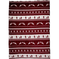 Flannel fleece snowmen blanket 8530_010 (Burgundy)