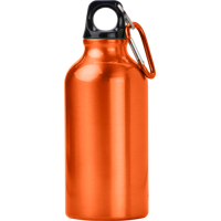 Aluminium single walled bottle with carabiner (400ml)  7552_007 (Orange)