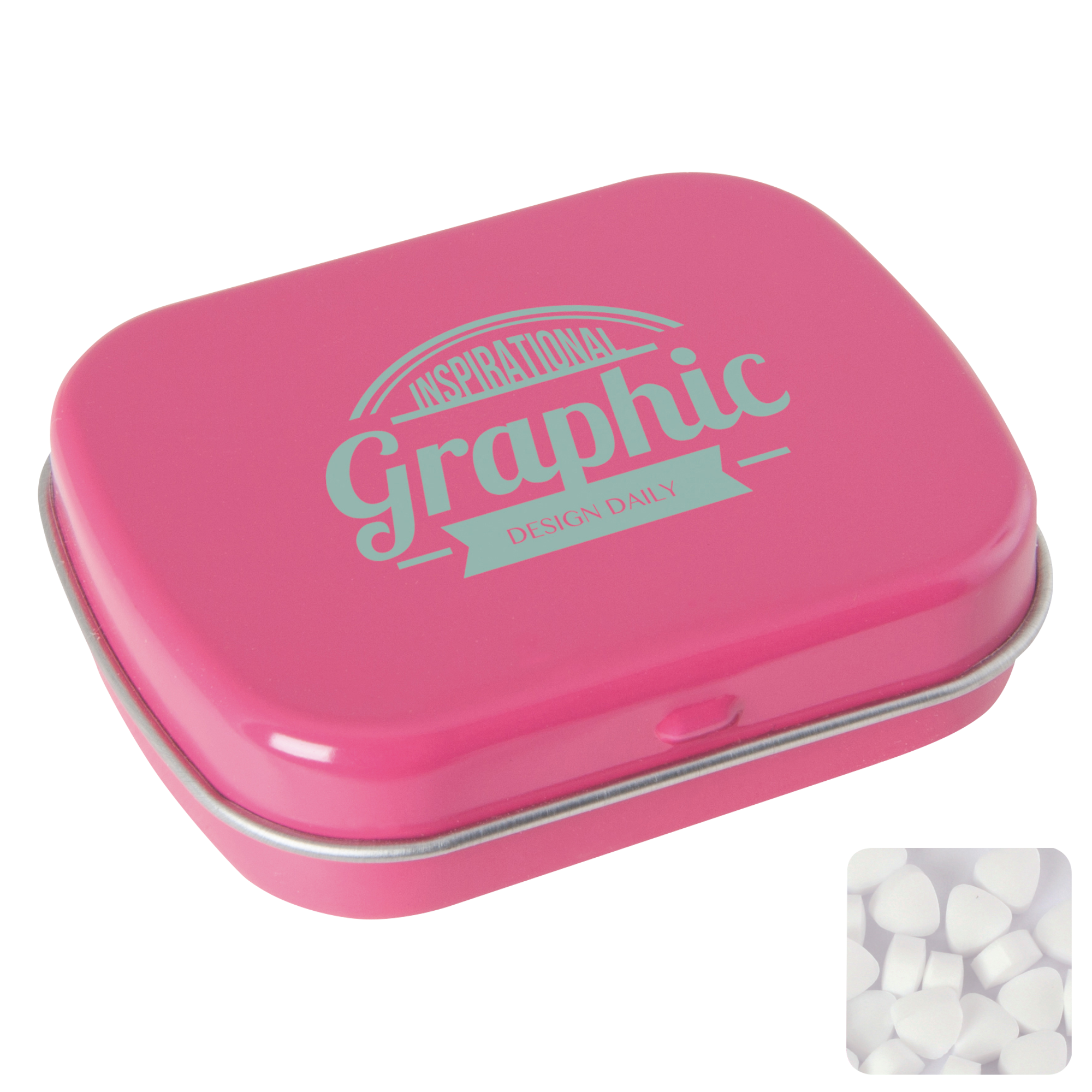 Picture of Flat hinged tin with sugar free mints