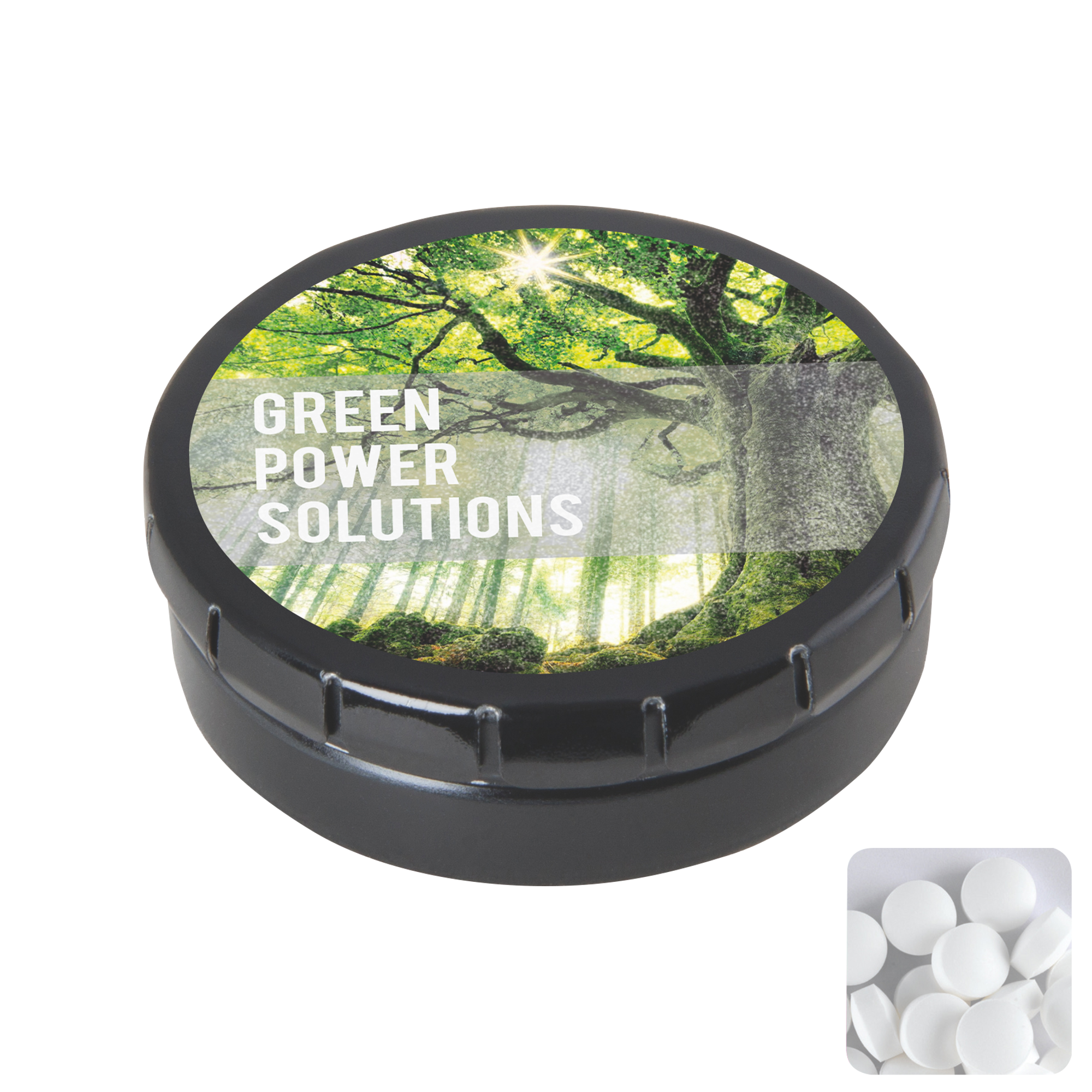 Picture of Round click tin with dextrose mints